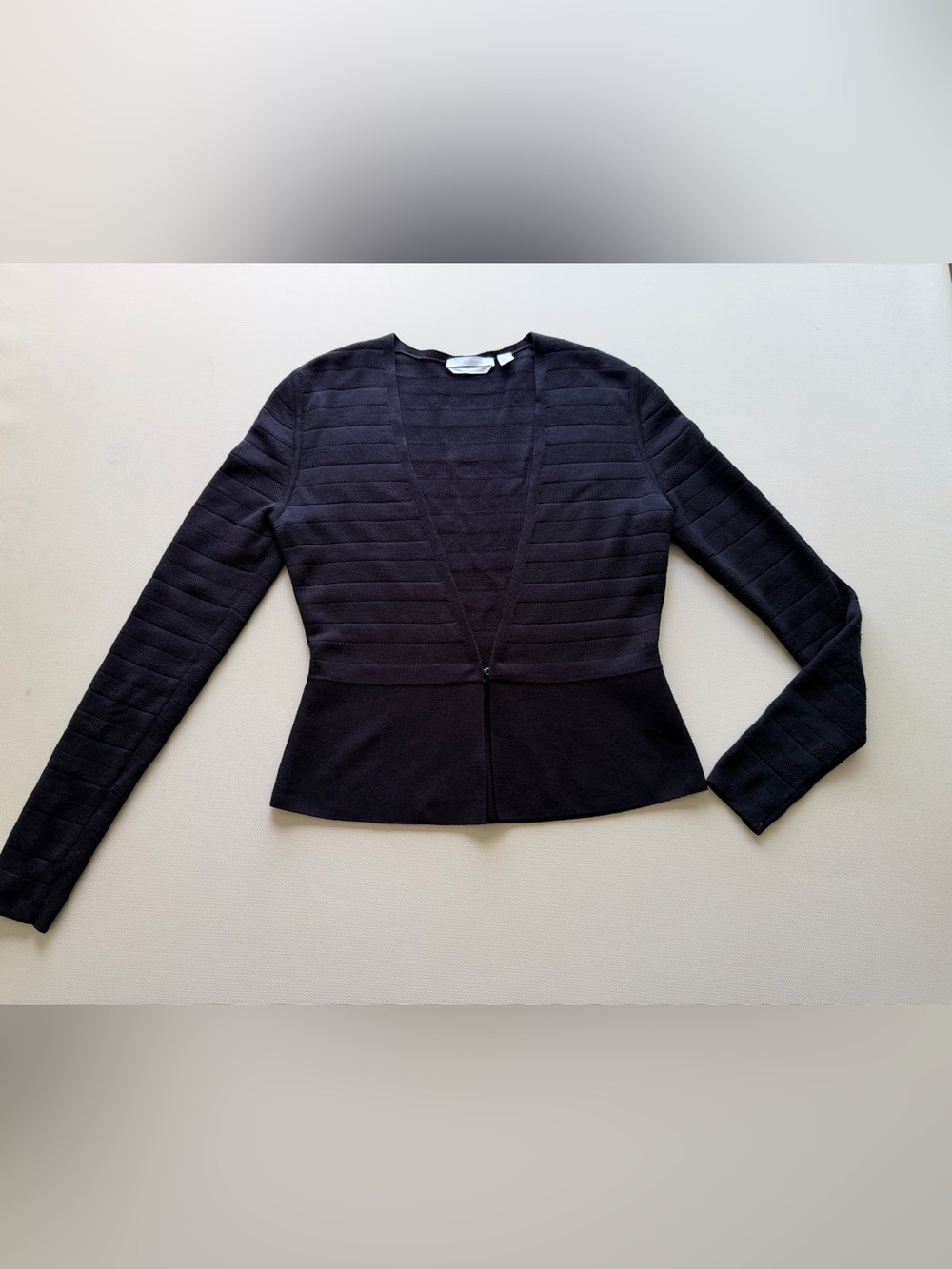Boss Hugo Boss Navy Women's Structured Knit Peplum Jacket S